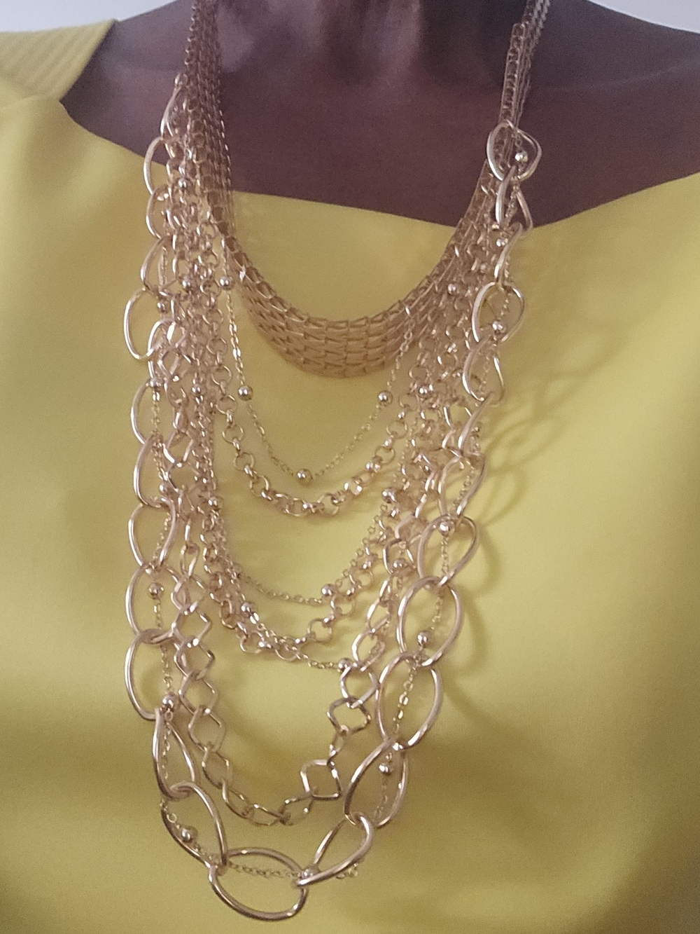 Ashley Stewart Gold-Tone Multi-Layer Statement Necklace